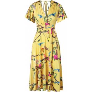 Swing jurk - Vintage Chic for Topvintage (Geel/Multicolour)