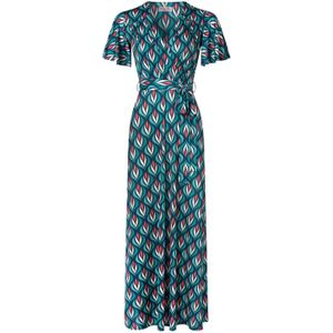 Maxi jurk - Vintage Chic for Topvintage - Blauw/Donkerblauw/Multicolour - Maat 14