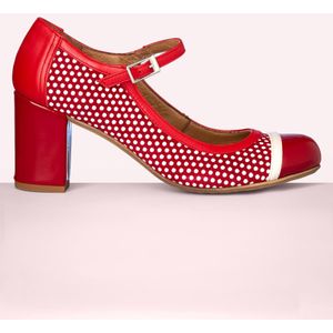 Pumps - Nemonic - Rood/Creme - Maat 40