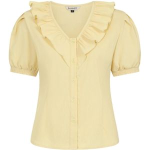 Blouse dames - Banned Retro - Pastel/Geel - Maat XS