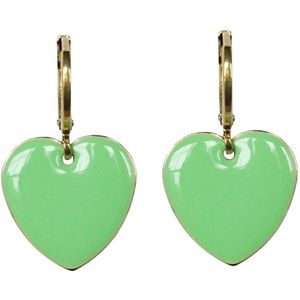 Oorbellen dames - Urban Hippies - Groen/Pastel/Goud - Maat One size