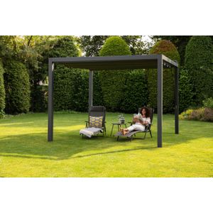 Pergola aluminium antraciet 'Stand Alone' (3.19 x 4.19 meter)  Gebroken wit