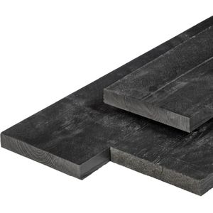 Grenen plank zwart 2x20 cm-400 cm