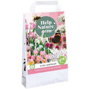 Bloembollen tas Help Nature Grow Pink friends Mix (50 stuks)