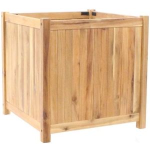 Planter hardhout vierkant (60 x 60 x 60 cm)