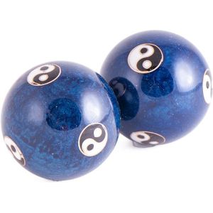 Qi Gong ballen yin yang blauw 40 mm