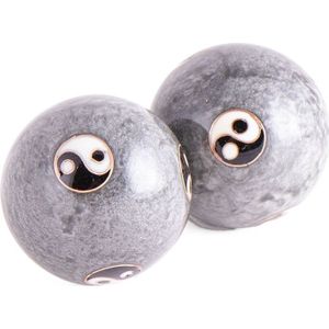 Qi Gong ballen yin yang grijs