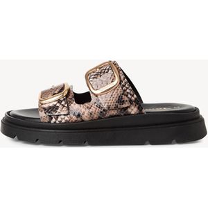 Muiltjes - Slangenhuidlook - Imitatieleer - Platte Zool - Sleehak 3,5 cm