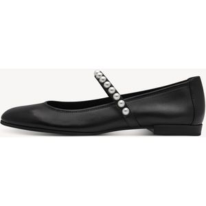 Tamaris - 1-22140-44 - Instappers - Zwart - Leer - Elegante Ballerina's