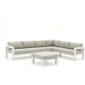 Bellagio Campazzo hoek loungeset 5-delig , Taupe - Naturel - Bruin,Wit - Ecru ,  Aluminium  , 232x244cm