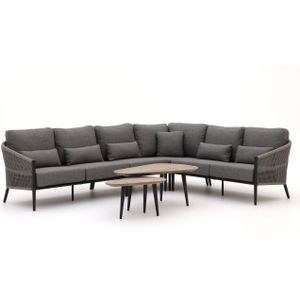 Bellagio Mineo/ROUGH-K hoek loungeset 6-delig , Grijs - Antraciet ,  Rope (touw)  , 331x237.5cm