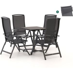 R&S Design Capri/Canzo 70cm dining tuinset 3-delig verstelbaar , Grijs - Antraciet ,  Aluminium  , 70cm