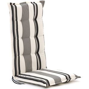 Tuinkussen hoge rug 123x50cm , Wit - Ecru,Zwart ,  Dralon  , 123x50cm