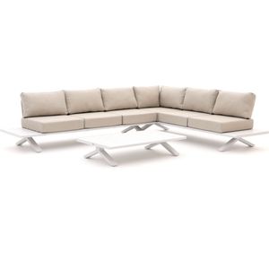 Bellagio La Tomba hoek loungeset 6-zits 3-delig rechts , Taupe - Naturel - Bruin,Wit - Ecru ,  Aluminium  , 327x255cm