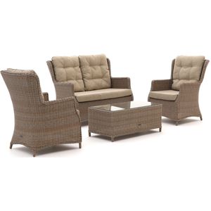 Intenso Milano stoel-bank loungeset 4-zits 4-delig , Taupe - Naturel - Bruin ,  Wicker  ,