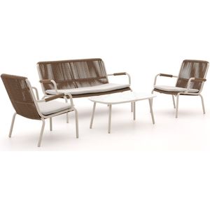 Bellagio Caronia stoel-bank loungeset 4-delig , Taupe - Naturel - Bruin,Wit - Ecru ,  Aluminium  ,