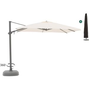 Shadowline Austin zweefparasol 300x300cm , Wit - Ecru ,  Aluminium  , 300x300cm