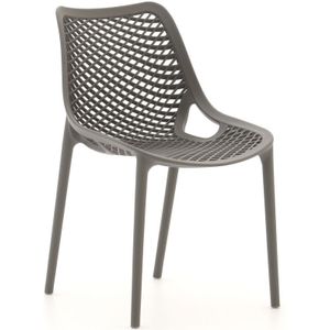 Forza Ripi dining tuinstoel stapelbaar , Grijs - Antraciet ,  Kunststof  ,