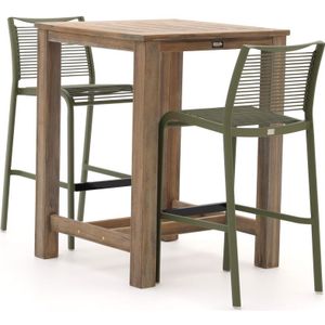 Apple Bee Hawaii/ROUGH-X 80cm barset 3-delig , Natural Teak,Old Teak Greywash ,  Aluminium  ,