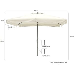 Shadowline Aruba parasol 300x200cm , Grijs - Antraciet ,  Aluminium  , 300x200cm