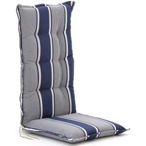Tuinkussen hoge rug 123x50cm , Blauw,Wit - Ecru ,  Dralon  , 123x50cm