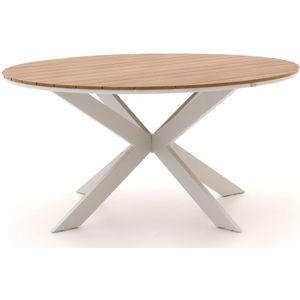 Bellagio Fidenza dining tuintafel ø149cm , Natural Teak,Wit - Ecru ,  Aluminium/Polywood  , 149cm