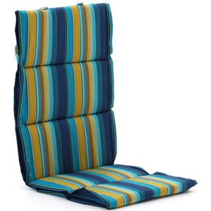 Fiber tuinkussen hoog 123x50cm , Blauw,Geel,Groen ,  Dralon  , 123x50cm