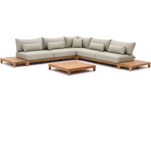 SUNS Portofino hoek loungeset 6-delig , Groen,Natural Teak ,  hout  , 371x371cm