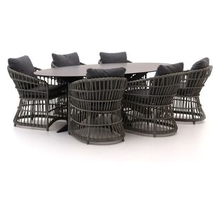 Intenso Cameri/Furato ellips 240cm dining tuinset 7-delig , Grijs - Antraciet ,  Wicker  ,
