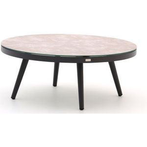 Il Tempo Giulia lounge tuintafel Ø 100cm (h: 40cm) , Grijs - Antraciet,Taupe - Naturel - Bruin ,  Aluminium  , 100cm