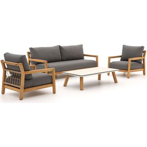 Bellagio Seiano stoel-bank loungeset 4-delig , Grijs - Antraciet,Natural Teak ,  hout  ,