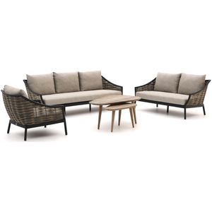 Apple Bee Milou/ROUGH-K stoel-bank loungeset 5-delig , Taupe - Naturel - Bruin,Wit - Ecru ,  Aluminium  ,