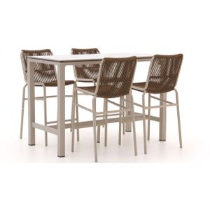 Bellagio Caronia/Trecenta 150cm barset 5-delig stapelbaar , Taupe - Naturel - Bruin,Wit - Ecru ,  Aluminium  ,