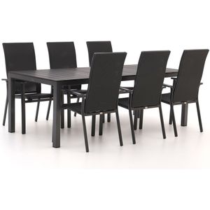 Bellagio Avio/Fidenza 220cm dining tuinset 7-delig stapelbaar , Grijs - Antraciet ,  Aluminium  ,