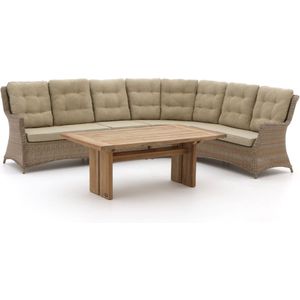 Intenso Milano/ROUGH-L dining loungeset 5-delig , Taupe - Naturel - Bruin ,  Wicker  , 310x250cm