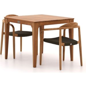 Bellagio Berbaro/Bruca 90cm dining tuinset 3-delig stapelbaar , Natural Teak ,  hout  ,