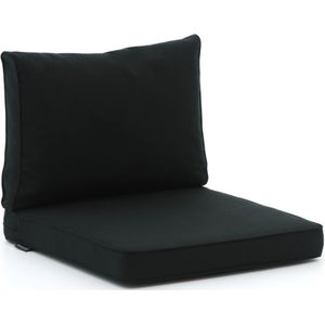 Madison loungekussenset luxe zit 60x60cm rug 60x40cm 2-delig , Zwart ,  Outdoor Textiel  , 60x60cm