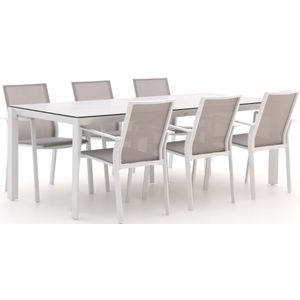 Bernstein Amberg/Veneto 220cm dining tuinset 7-delig  stapelbaar , Wit - Ecru ,  Aluminium  ,