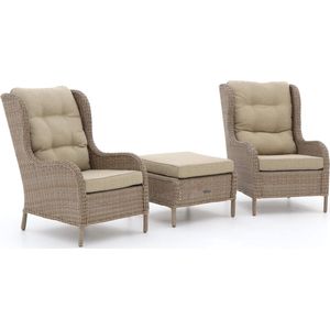 Intenso Gabri lounge balkonset 3-delig , Old Teak Greywash,Taupe - Naturel - Bruin ,  Wicker  ,