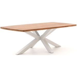 Bellagio Induno Deens Ovaal dining tuintafel 220x110cm , Natural Teak,Wit - Ecru ,  Aluminium  , 220x110cm