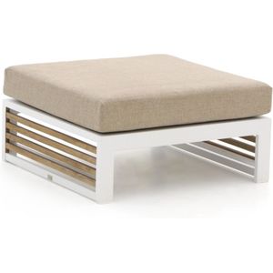 Bellagio Cadora lounge voetenbank 80x80x36cm , Taupe - Naturel - Bruin,Wit - Ecru ,  Aluminium  , 80x80cm