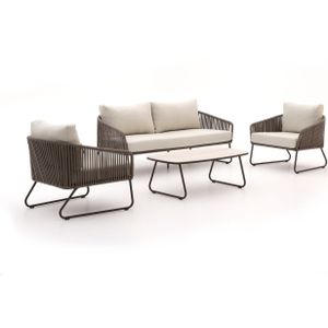 Yoi Calera stoel-bank loungeset 4-delig , Taupe - Naturel - Bruin ,  Aluminium  ,