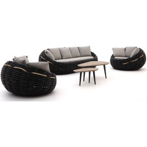 Apple Bee Cocoon/ROUGH-K stoel-bank loungeset 5-delig , Grijs - Antraciet,Zwart ,  Wicker  ,