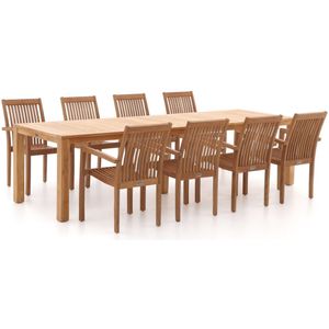 Sunyard Jakarta/Oxford 300cm dining tuinset 9-delig stapelbaar , Natural Teak ,  hout  , 300cm