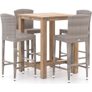 Forza Sironi/ROUGH-X 80cm barset 5-delig , Grijs - Antraciet,Old Teak Greywash ,  Wicker  , 80cm