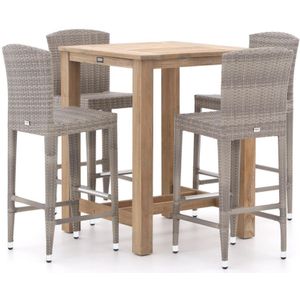 Forza Sironi/ROUGH-X 80cm barset 5-delig , Grijs - Antraciet,Old Teak Greywash ,  Wicker  ,