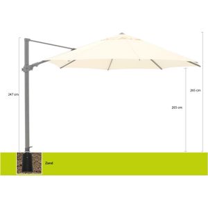 Shadowline Austin zweefparasol ø 350cm , Wit - Ecru ,  Aluminium  , 350cm