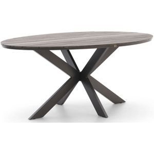Bellagio Fidenza dining tuintafel ovaal 180x103cm , Grijs - Antraciet ,  Aluminium/Polywood  ,