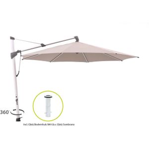 Glatz Sombrano S+ zweefparasol ø 400cm , Taupe - Naturel - Bruin ,  Aluminium  , 400cm