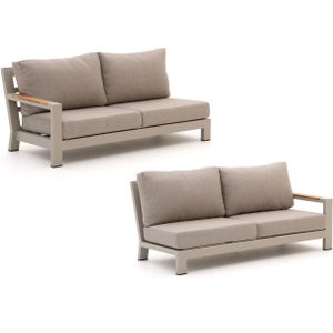 Bellagio Ummari loungemodule linkerarm + rechterarm 191cm , Taupe - Naturel - Bruin ,  Aluminium  , 191x90cm